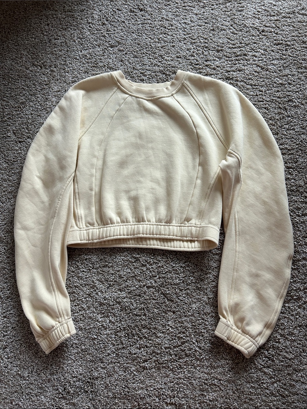 Lululemon Cropped Pastel Yellow
 Pullover Sweatshirt